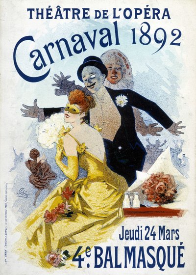 Plakat von Cherret für den Karneval von 1892 im Operntheater. von Jules Cheret