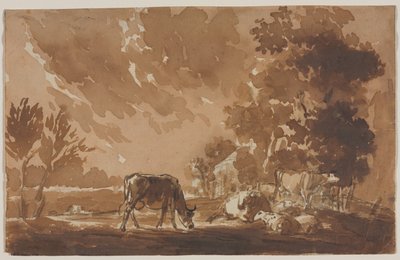 Landschaft mit Vieh (recto) von Jules Dupré