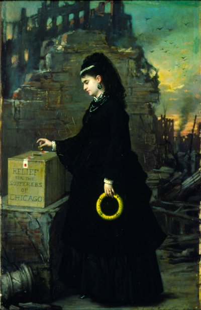 Hilfe für die Leidenden von Chicago, 1872 von Jules Emile Saintin