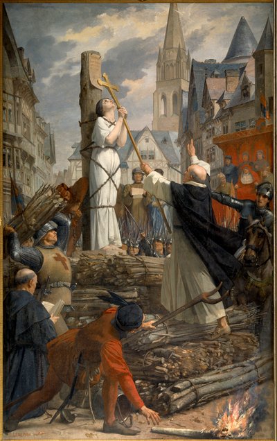 Johanna von Orléans (1412-1431) auf dem Scheiterhaufen in Rouen von Jules Eugene Lenepveu