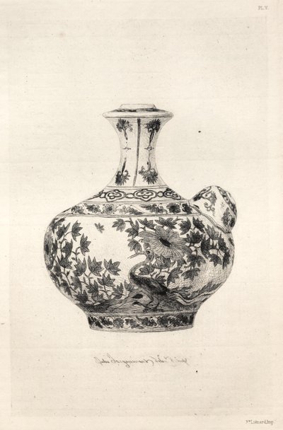 Geschichte der Keramikkunst: Eine beschreibende und philosophische Studie der Töpferei aller Zeiten und Nationen: Persien: Weiches Porzellan - Gargoulette, verziert mit dem Simorg (Tafel VI) von Jules Jacquemart