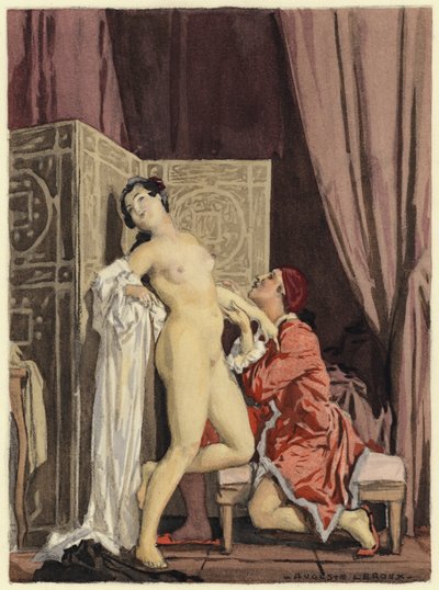 Illustration für die Memoiren von Casanova von Jules Marie Auguste Leroux