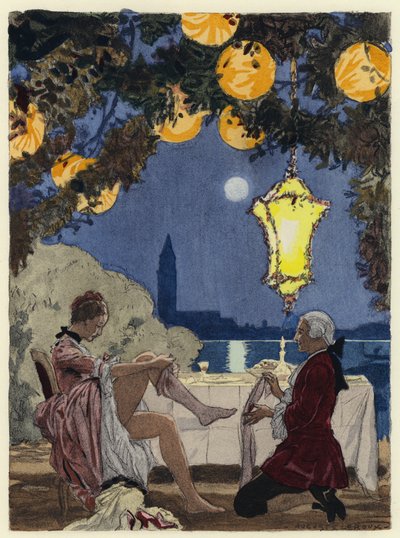 Illustration für die Memoiren von Casanova von Jules Marie Auguste Leroux
