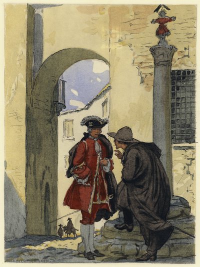 Illustration für die Memoiren von Casanova von Jules Marie Auguste Leroux