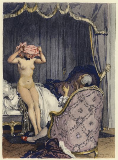 Illustration für die Memoiren von Casanova von Jules Marie Auguste Leroux