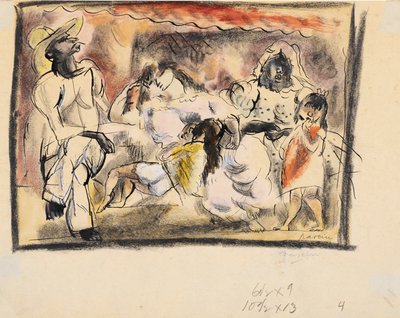 Ein Mann, zwei Frauen, zwei Kinder von Jules Pascin