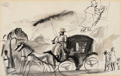 Figuren mit Kutsche von Jules Pascin