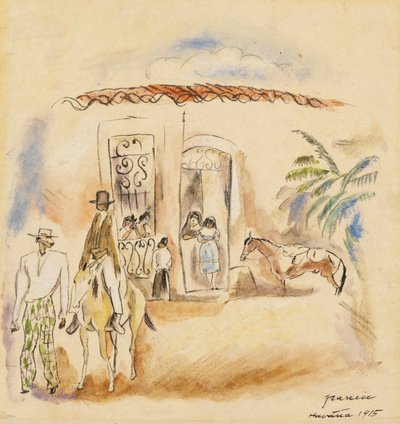 Landschaft mit Figuren, Havanna, 1915 von Jules Pascin