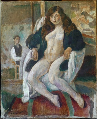 Porträt des Malers und seines Modells von Jules Pascin