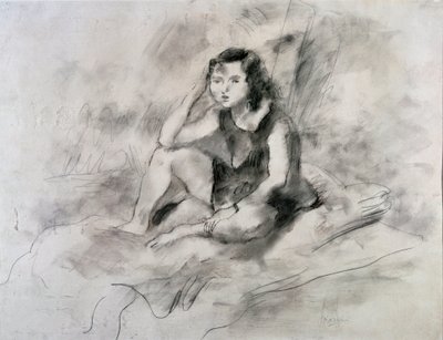 Sitzendes Mädchen von Jules Pascin