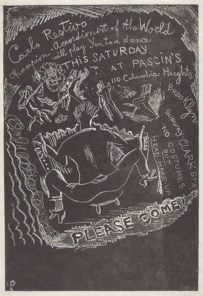 Ohne Titel (Einladung zur Party bei Jules Pascin) von Jules Pascin