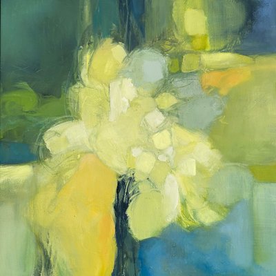 Goldene Blüte Abstrakt von Julia Purinton