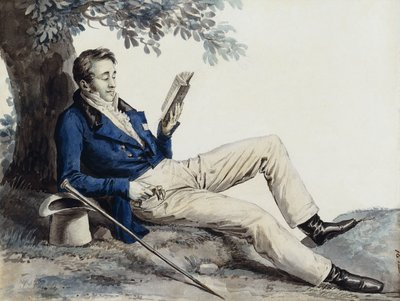 Ein junger Mann liest unter einem Baum von Julien Leopold Boilly