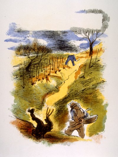Humorvolle Weinillustration 1946 von Julien Pavil