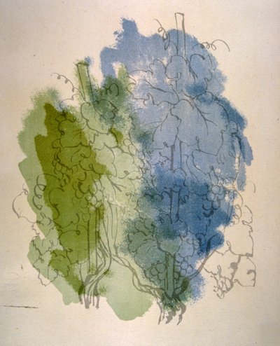 Humorvolle Weinillustration 1946 von Julien Pavil
