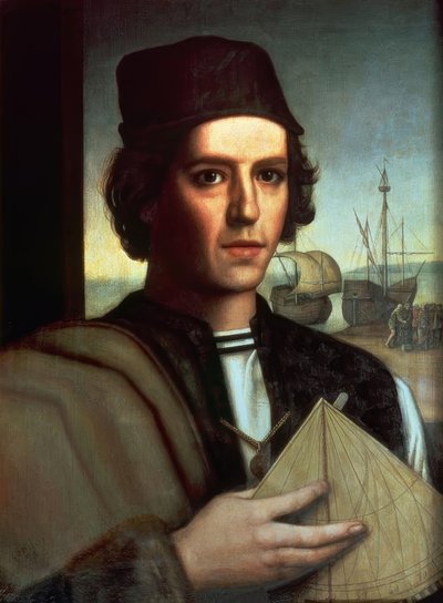 Idealporträt von Vicente Yáñez Pinzón – Kapitän der Karavelle La Niña – 1956 von Julio Garcia Condoy