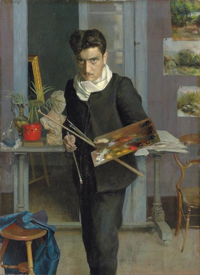 Selbstporträt des Künstlers in seinem Atelier von Julio Romero de Torres