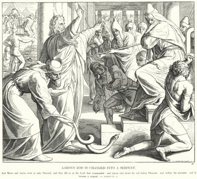 Aarons Stab wird zur Schlange von Julius (after) Schnorr von Carolsfeld