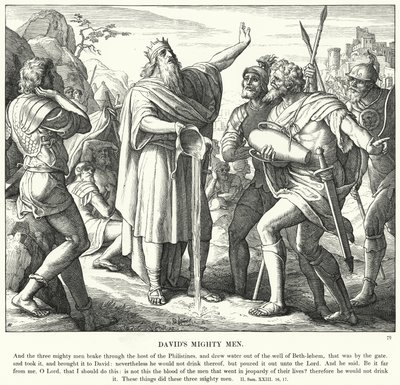Davids mächtige Männer (Gravur) von Julius (after) Schnorr von Carolsfeld