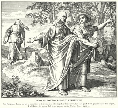 Ruth folgt Naomi nach Bethlehem (Gravur) von Julius (after) Schnorr von Carolsfeld