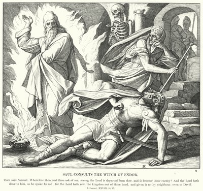 Saul befragt die Hexe von Endor von Julius (after) Schnorr von Carolsfeld