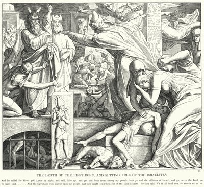 Der Tod des Erstgeborenen und die Befreiung der Israeliten von Julius (after) Schnorr von Carolsfeld