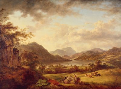 Ansicht von Ullswater von Gowbarrow, 1801 von Julius Caesar Ibbetson