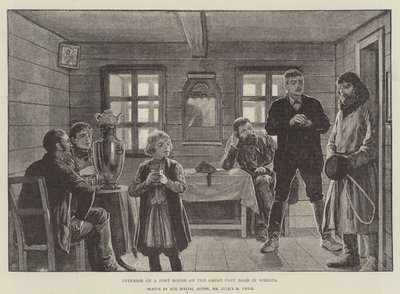 Innenansicht eines Posthauses an der Großen Poststraße in Sibirien von Julius Mandes Price