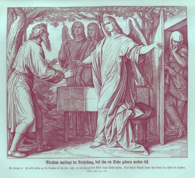 Abraham erfährt, dass Sarah einen Sohn gebären wird von Julius Schnorr von Carolsfeld