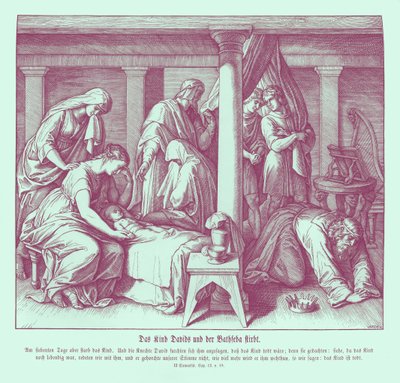 David und Bathsebas Kind stirbt, 2. Samuel von Julius Schnorr von Carolsfeld