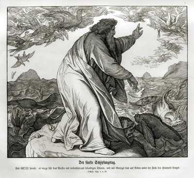 Fünfter Tag der Schöpfung, Genesis von Julius Schnorr von Carolsfeld