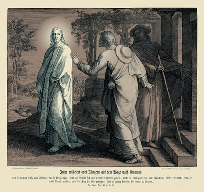 Jesus erscheint zwei Jüngern, Evangelium nach Lukas von Julius Schnorr von Carolsfeld