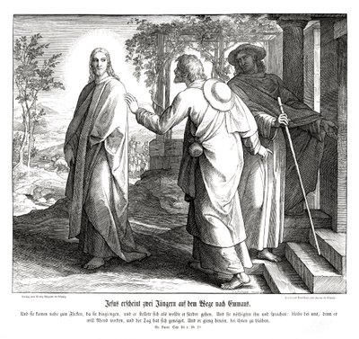 Jesus erscheint zwei Jüngern, Evangelium nach Lukas von Julius Schnorr von Carolsfeld