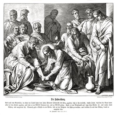 Jesus wäscht seinen Jüngern die Füße, Evangelium nach Johannes von Julius Schnorr von Carolsfeld
