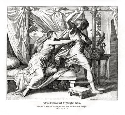 Joseph weigert sich, mit Potiphar zu schlafen, Genesis von Julius Schnorr von Carolsfeld