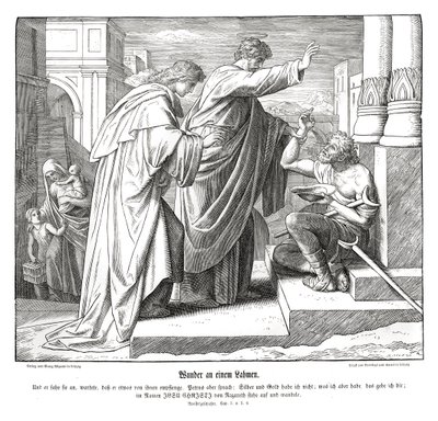Wunder des Lahmen, Apostelgeschichte von Julius Schnorr von Carolsfeld