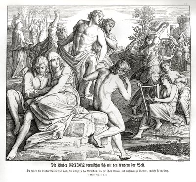 Vermehrung der Menschen, Genesis von Julius Schnorr von Carolsfeld