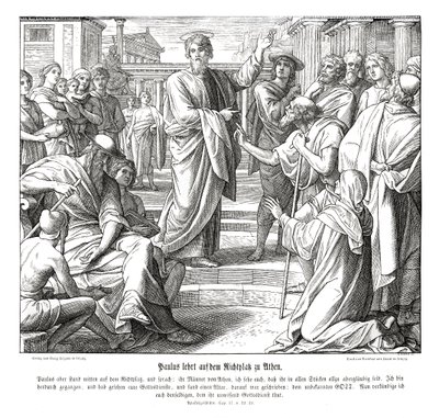 Paulus predigt in Athen, Apostelgeschichte von Julius Schnorr von Carolsfeld