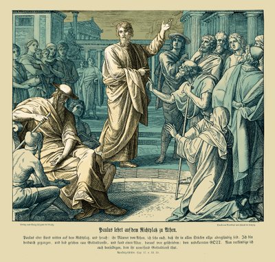 Paulus predigt in Athen, Apostelgeschichte von Julius Schnorr von Carolsfeld