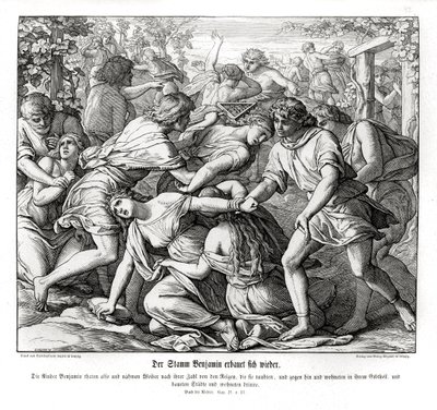 Söhne Benjamins und die Töchter von Shiloh, Richter von Julius Schnorr von Carolsfeld