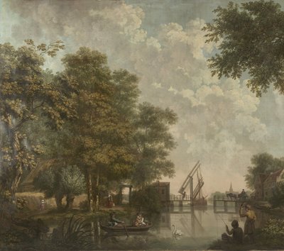 Drei Wandgemälde einer holländischen Landschaft von Jurriaan Andriessen (attributed to)