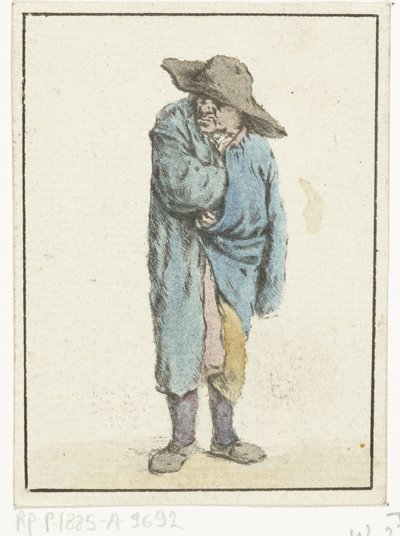 Stehender Bauer mit Hand und Arm in seinem Mantel von Jurriaan Cootwijck