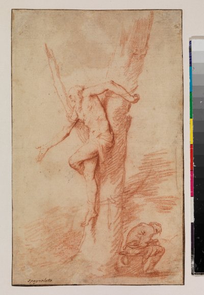Mann an einen Baum gebunden und eine ruhende Figur, 1630-35 von Jusepe de Ribera