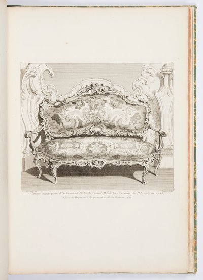 Canapé ausgeführt für Herrn Graf von Bielinski, Großmarschall der Krone von Polen, im Jahr 1735; Canapé ausgeführt für den Grafen von Bielinski im Jahr 1735, 4. Platte von Juste Aurèle Meissonnier
