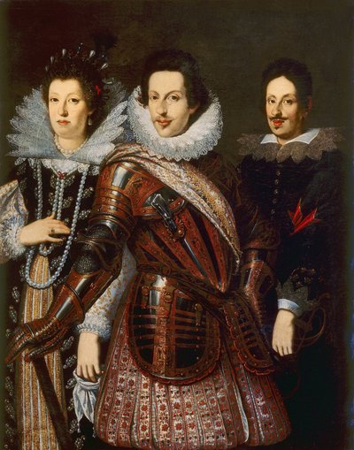 Porträt von Marie Madeleine von Österreich, Cosimo II und Ferdinand II de Medici, ca. 1640 von Justus Sustermans