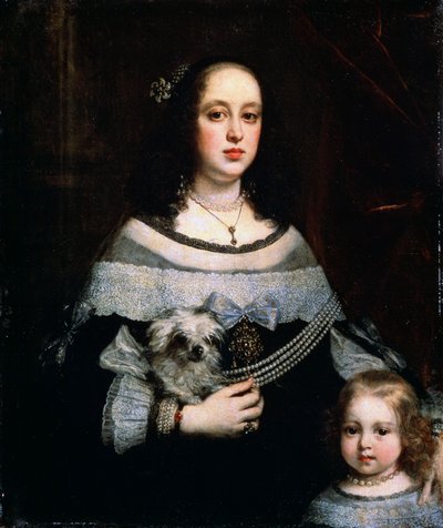 Porträt einer Dame und eines kleinen Mädchens, ca. 1660 von Justus Sustermans