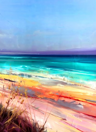 Buntes Strandabstrakt von Justyna Jaszke