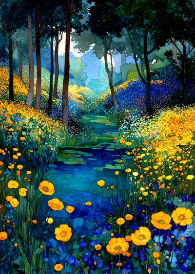 Waldstrom in Blüte von Justyna Jaszke