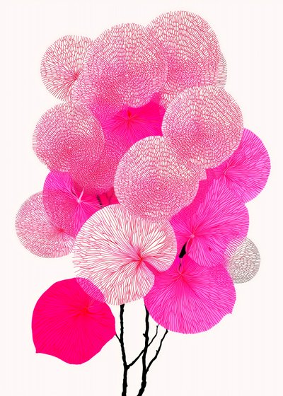 Moderne rosa Botanicals von Justyna Jaszke