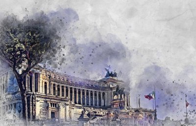 Rom Denkmal Aquarell von Justyna Jaszke